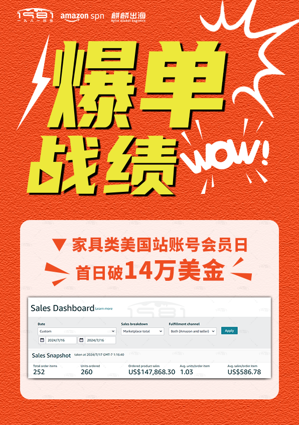 家具类美国站账号会员日首日破14万美金.png